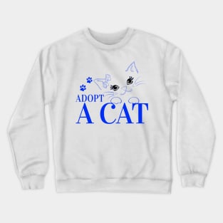 Adopt A Cat - Blue Cat Crewneck Sweatshirt